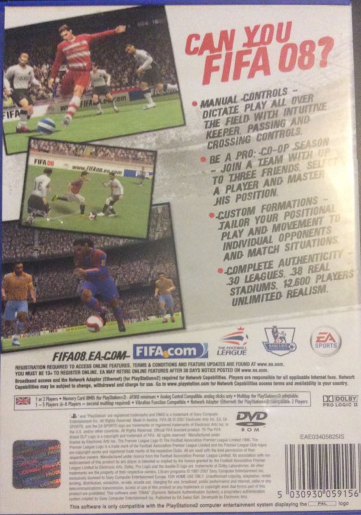 FIFA 08 - Sony PlayStation 2 (PS2) (Ea Sports - 8) video game collectible [Barcode 5030930059156] - Main Image 2