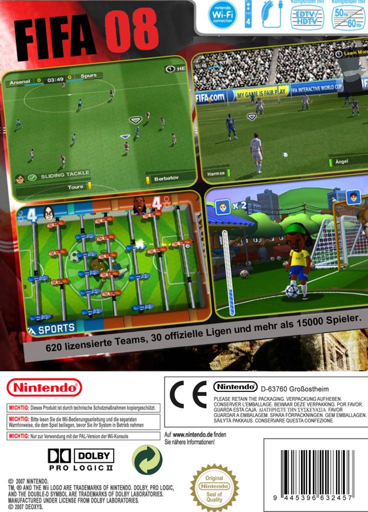 FIFA 08 - Nintendo Wii (4) video game collectible [Barcode 5030932059185] - Main Image 2