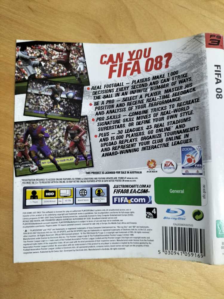FIFA 08 - Sony PlayStation 3 (PS3) (8) video game collectible [Barcode 5030941059169] - Main Image 2