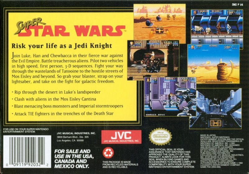 Super Star Wars - Nintendo Super Nintendo Entertainment System (SNES) (JVC, Nintendo - 1) video game collectible - Main Image 2