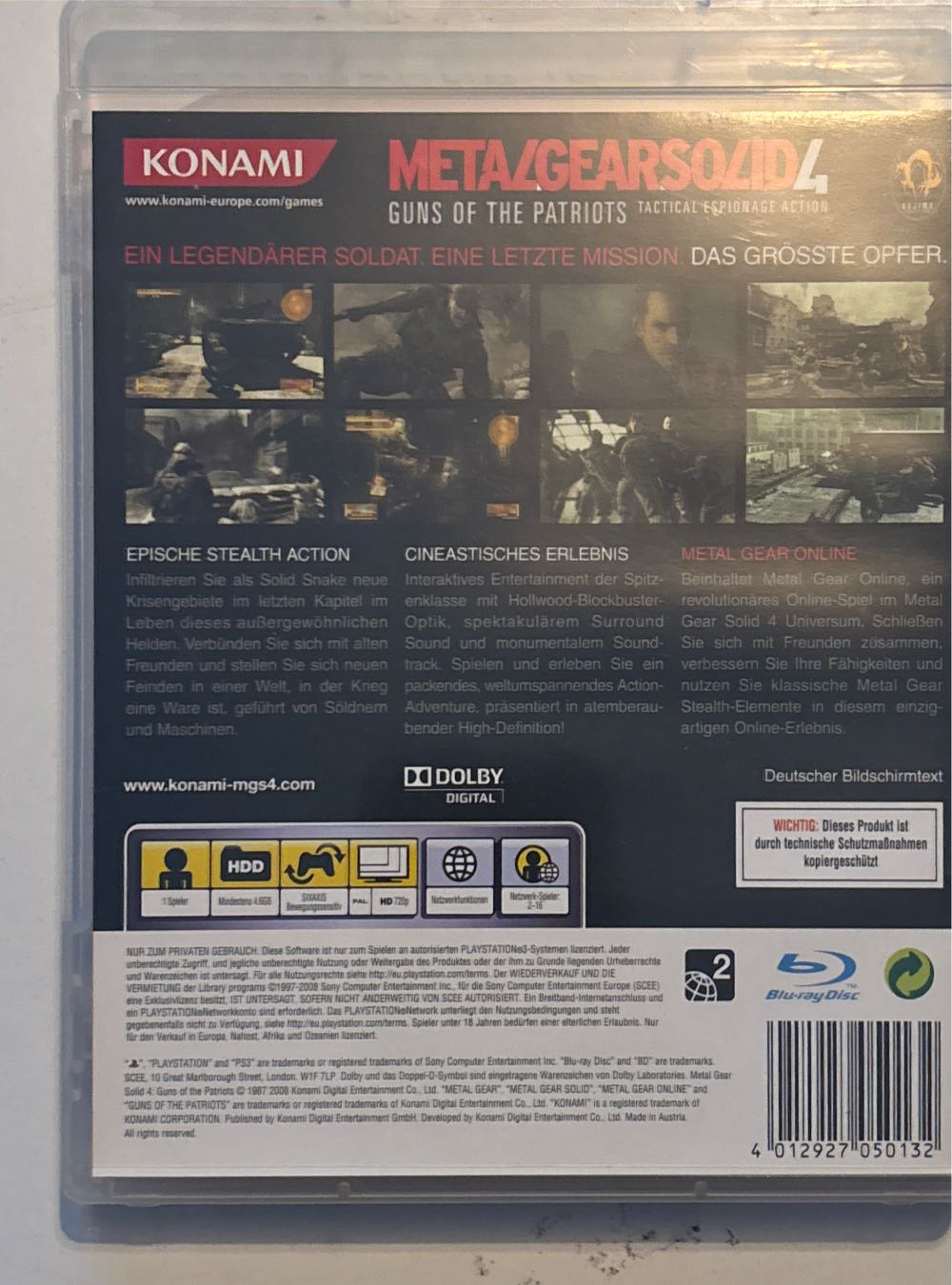 Metal Gear Solid 4 - Guns Of The Patriots - Sony PlayStation 3 (PS3) (Konami - 1) video game collectible [Barcode 4012927050132] - Main Image 3