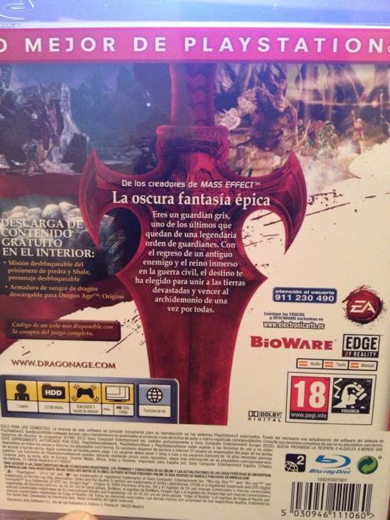 Dragon Age: Origins - Sony PlayStation 3 (PS3) (Electronic Arts - 1) video game collectible [Barcode 5030946111060] - Main Image 2