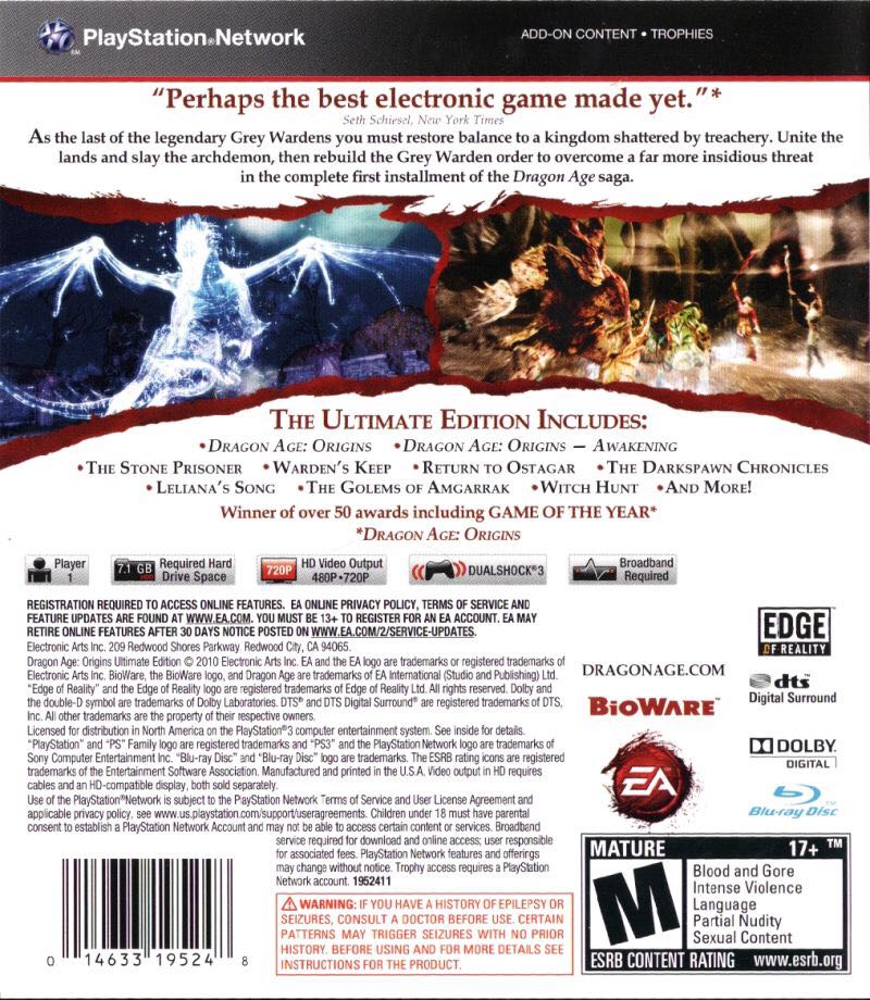 Dragon Age: Origins - Sony PlayStation Network (PSN) video game collectible - Main Image 2