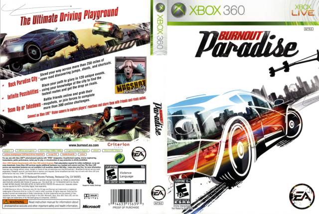 Burnout Paradise - Microsoft Xbox 360 (Electronic Arts - 1) video game collectible [Barcode 634633359077] - Main Image 2