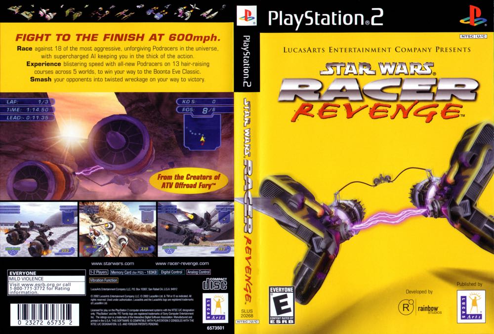 Star Wars Racer: Revenge - Sony PlayStation 2 (PS2) (Lucas Arts - 2) video game collectible [Barcode 19770714] - Main Image 2