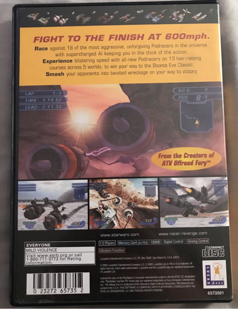 Star Wars Racer Revenge - Sony PlayStation 2 (PS2) video game collectible - Main Image 2
