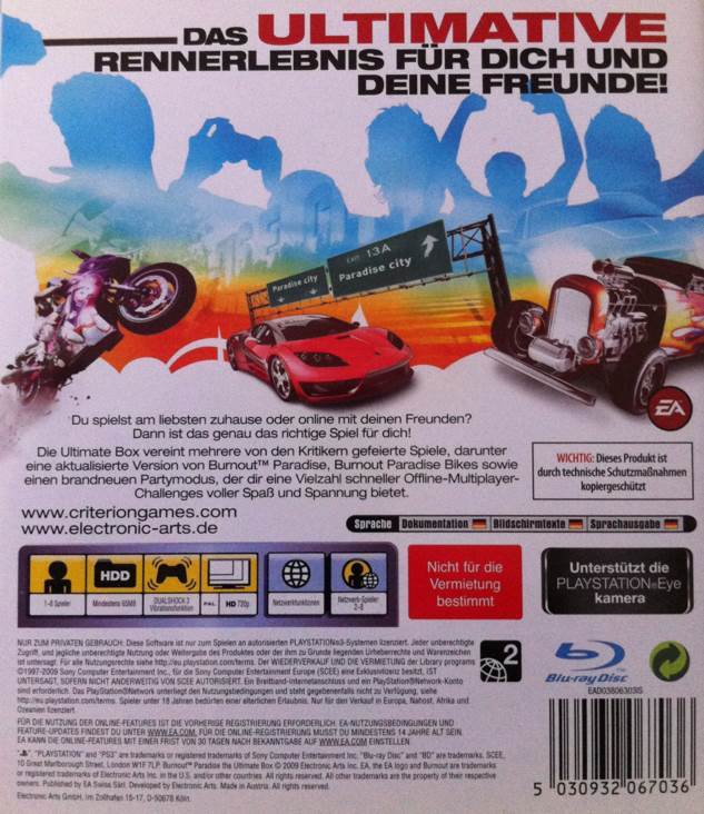 Burnout 5: Paradise - The Ultimate Box - Sony PlayStation 3 (PS3) (Electronic Arts/EA Games - 1) video game collectible [Barcode 5030932067036] - Main Image 2