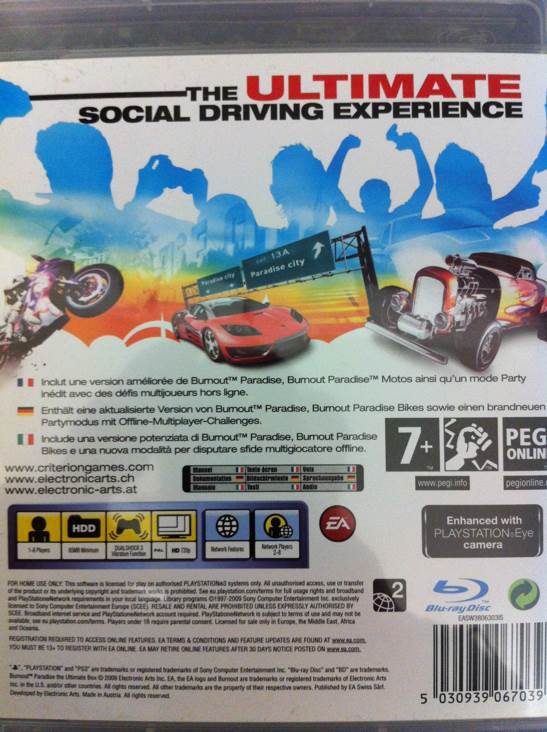 Burnout Paradise - The Ultimate Box - Sony PlayStation 3 (PS3) (Electronic Arts - 8) video game collectible [Barcode 5030939067039] - Main Image 2