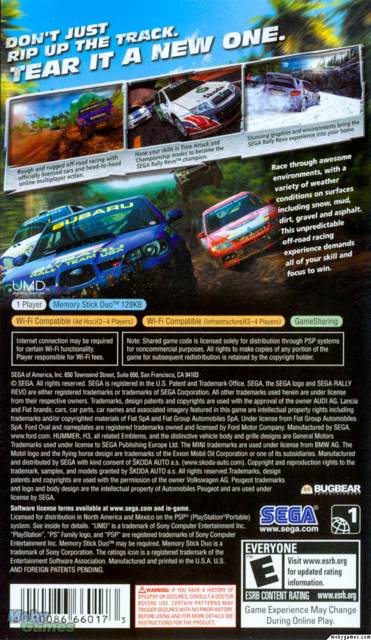 Sega Rally Revo - Sony PlayStation Portable (PSP) (Sega - 1) video game collectible [Barcode 5055277008360] - Main Image 2