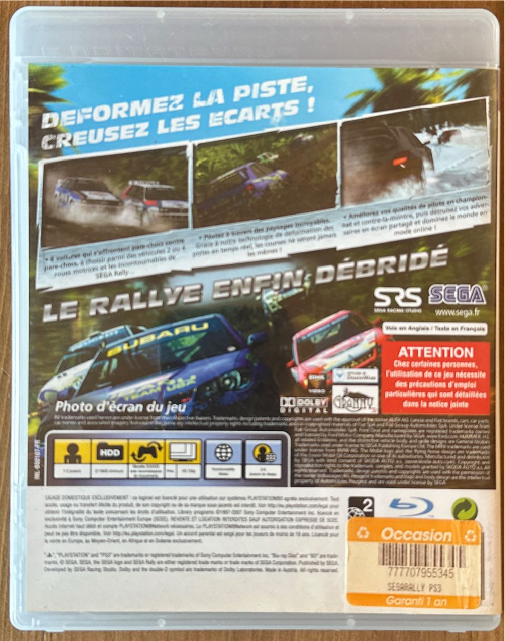 Sega Rally - Sony PlayStation 3 (PS3) (Sega - 1) video game collectible [Barcode 5060138431089] - Main Image 2