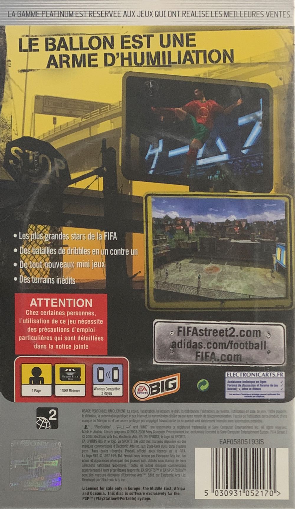 FIFA Street 2 - Sony PlayStation Portable (PSP) (Electronic Arts Ltd - 1 / 2) video game collectible [Barcode 5030931052170] - Main Image 2