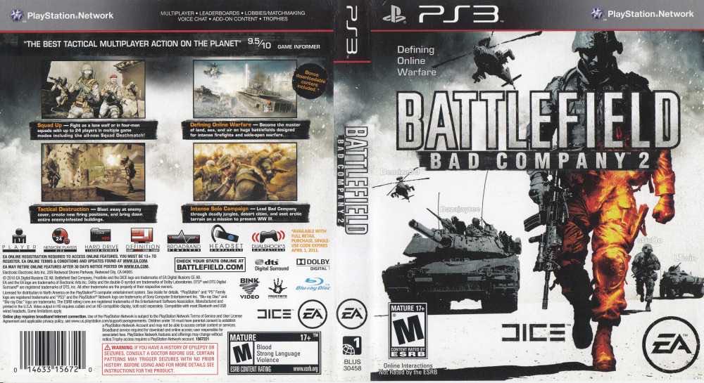 Battlefield: Bad Company 2 - Sony PlayStation 3 (PS3) (Electronic Arts - 24) video game collectible [Barcode 014633156720] - Main Image 3