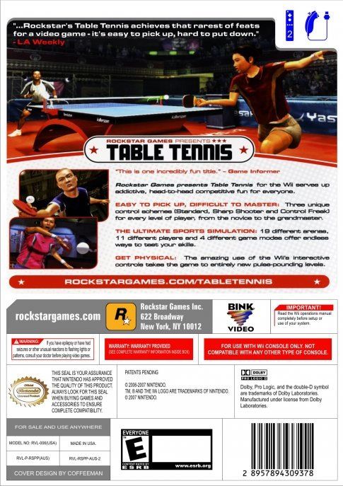 Table Tennis - Nintendo Wii (Rockstar Games - 2) video game collectible - Main Image 2