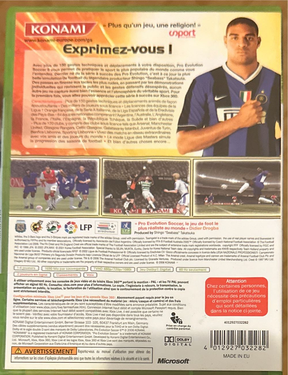 Pro Evolution Soccer 6 - Microsoft Xbox 360 (Konami) video game collectible [Barcode 4012927032282] - Main Image 2