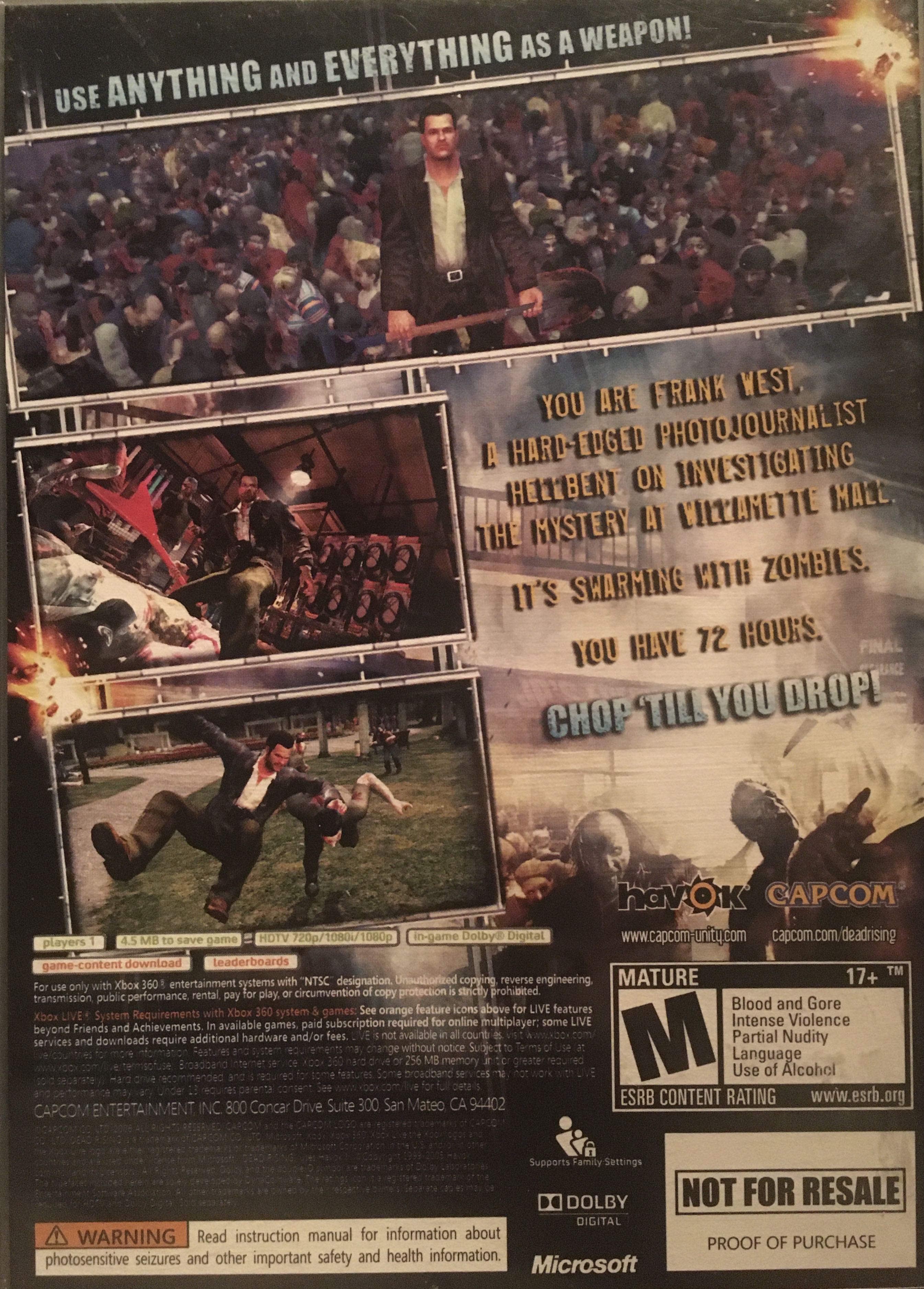 Dead Rising  - Valve Steam (Havok - 1) video game collectible [Barcode 1338833001] - Main Image 2