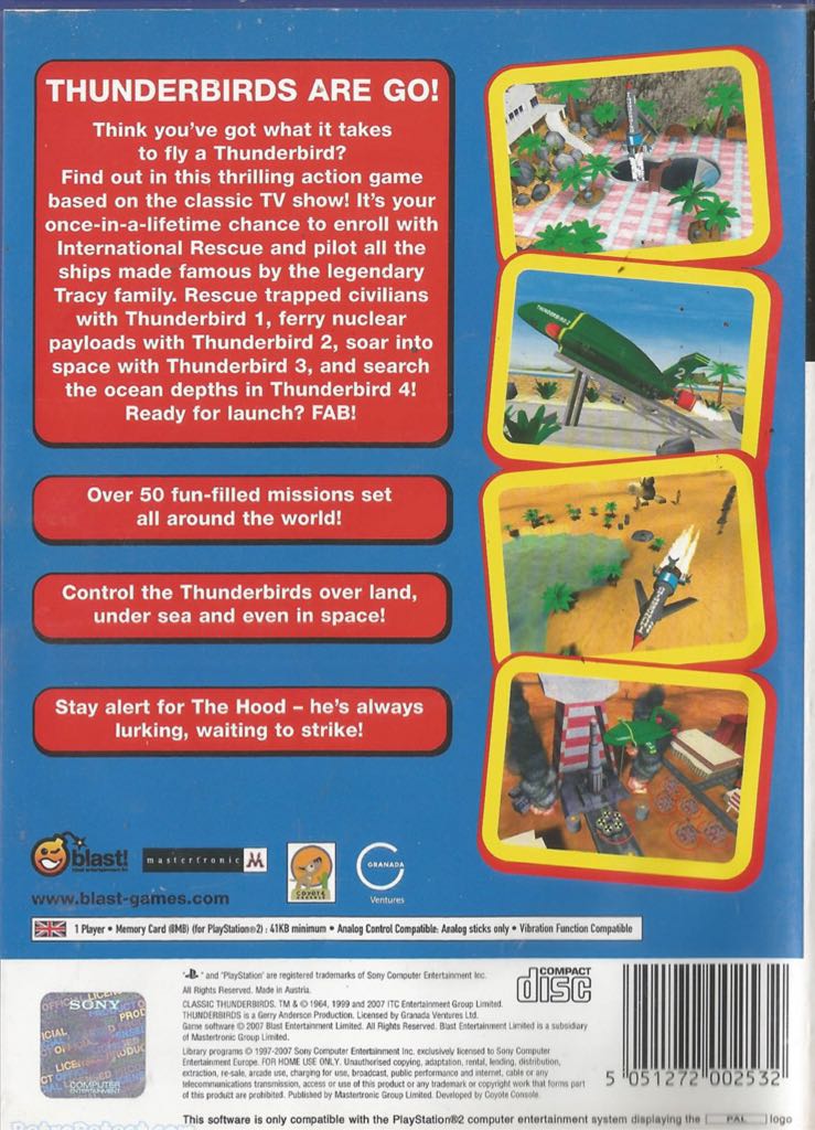 Thunderbirds - Sony PlayStation 2 (PS2) (Blast! Entertainment - 1) video game collectible [Barcode 5051272002761] - Main Image 2