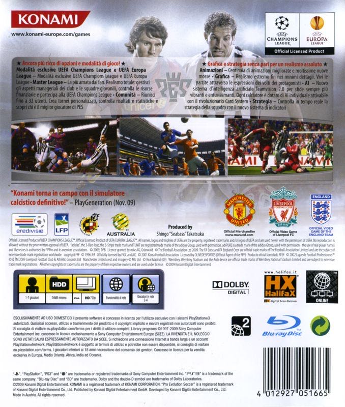 PES 2010 - Sony PlayStation 3 (PS3) (Konami - 8) video game collectible [Barcode 083717201915] - Main Image 2