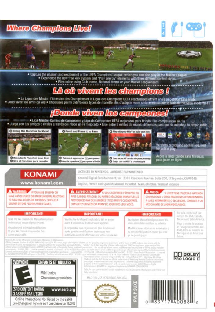 Pro Evolution Soccer 2010 - Nintendo Wii video game collectible - Main Image 2