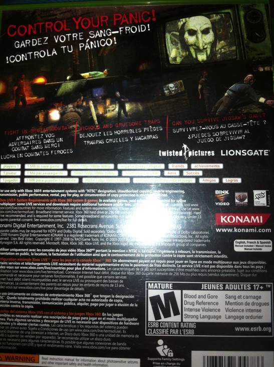 SAW - Microsoft Xbox 360 video game collectible - Main Image 2