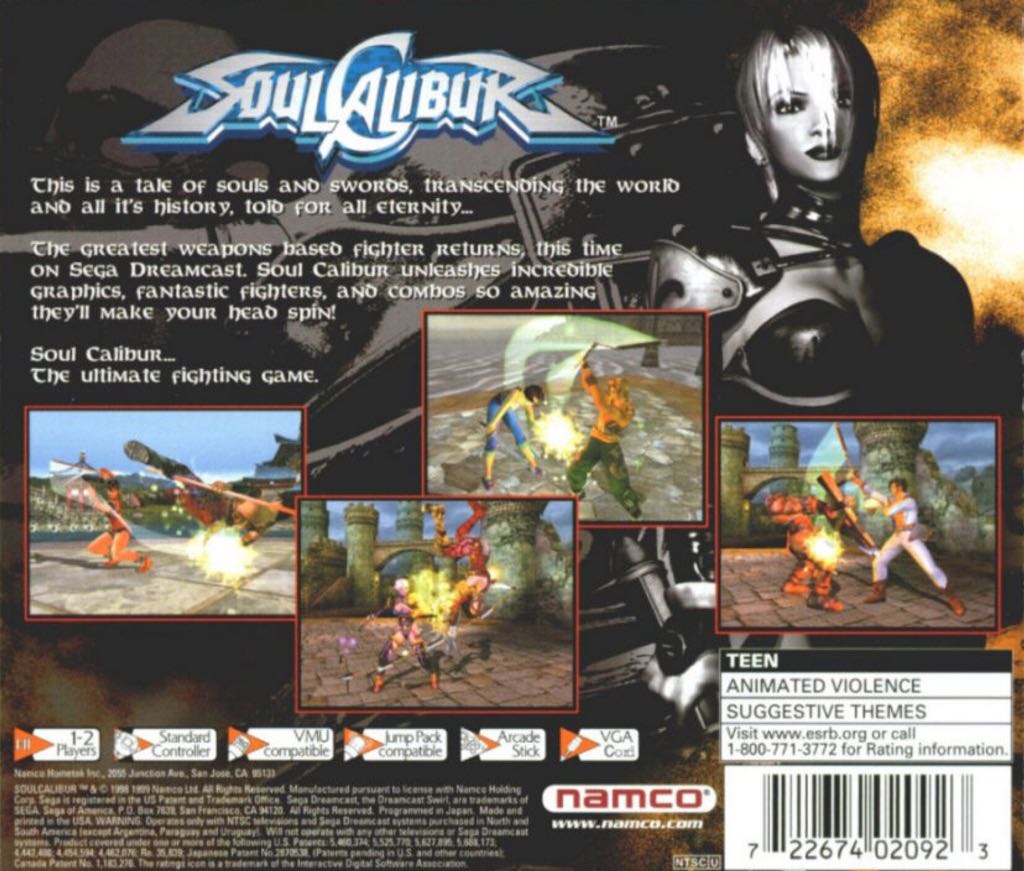 SoulCalibur - Sega Dreamcast (Namco - 2) video game collectible [Barcode 0722674020923] - Main Image 2