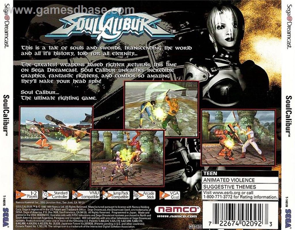 Soul Calibur - Sega Dreamcast (Namco - 1-2) video game collectible - Main Image 2