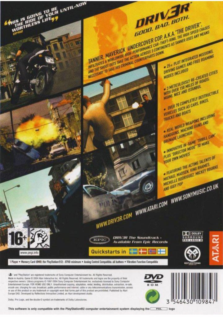 DRIVER 3 - Sony PlayStation 2 (PS2) video game collectible - Main Image 2