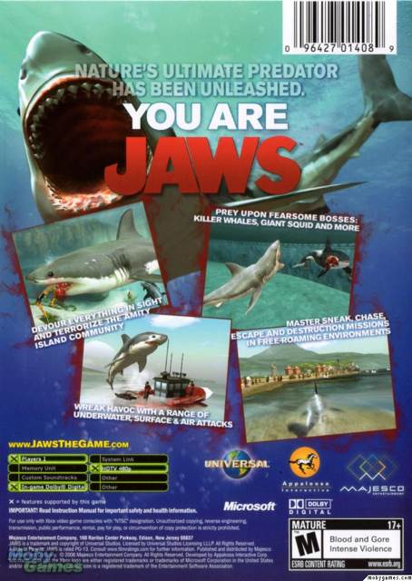 Jaws: Unleashed - Microsoft Xbox (Majesco Entertainment - 1) video game collectible [Barcode 096427014089] - Main Image 2