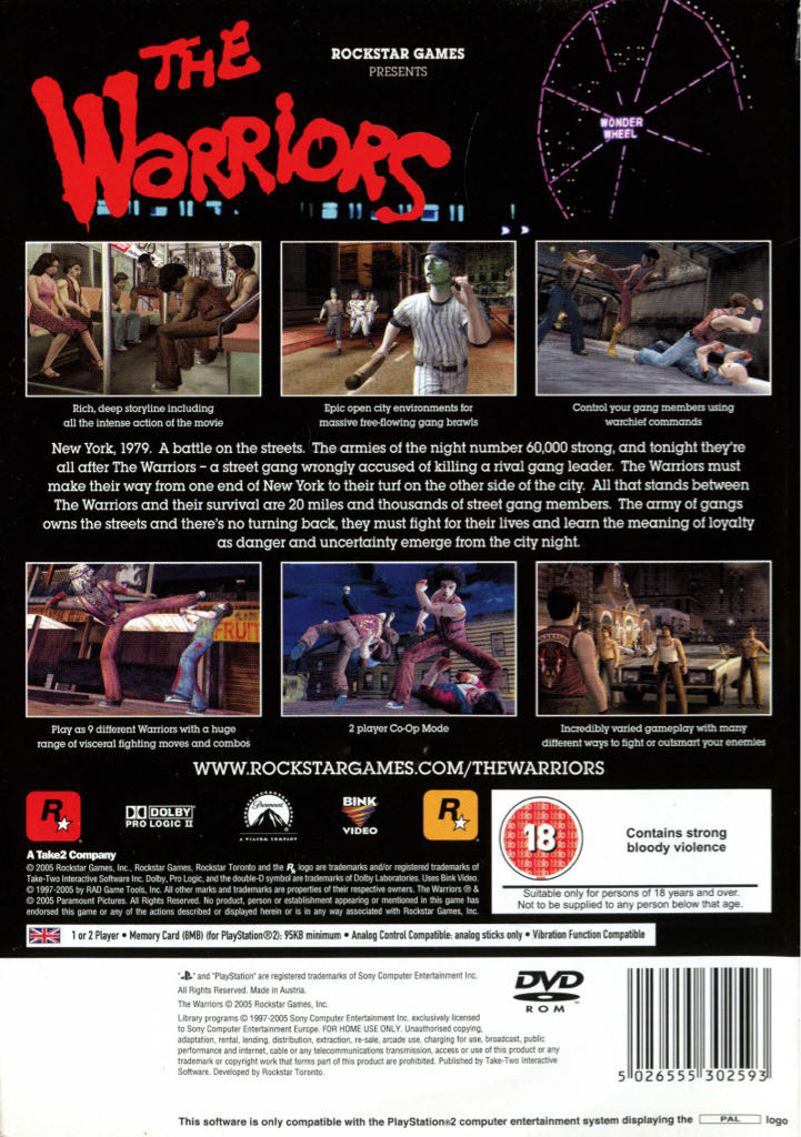 The Warriors - Sony PlayStation 2 (PS2) (Take Two Interactive - 1) video game collectible [Barcode 05953363] - Main Image 2
