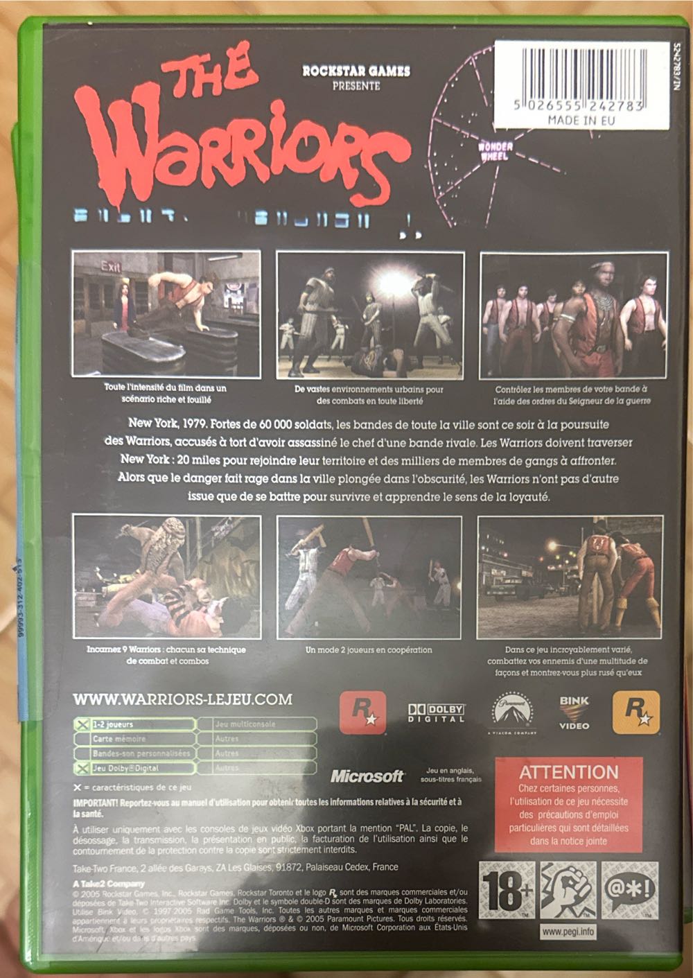 The Warriors - Microsoft Xbox (Rockstar Games - 2) video game collectible [Barcode 5026555242783] - Main Image 2