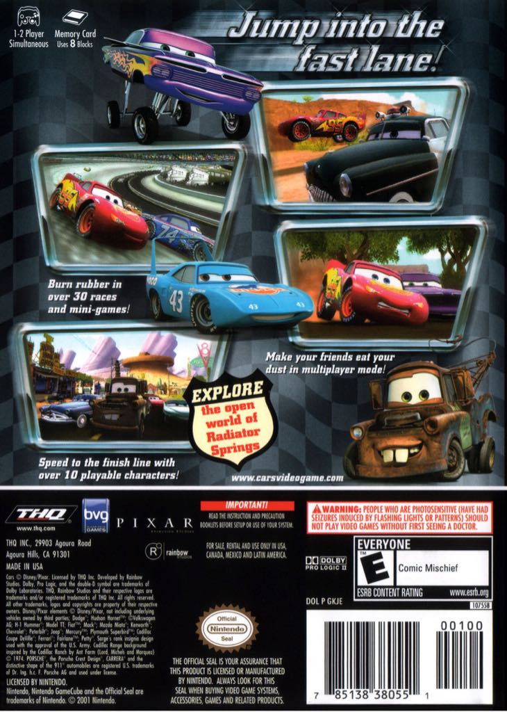 Cars - Nintendo GameCube (THQ/Disney Interactive Studios - 2) video game collectible [Barcode 4005209077330] - Main Image 2