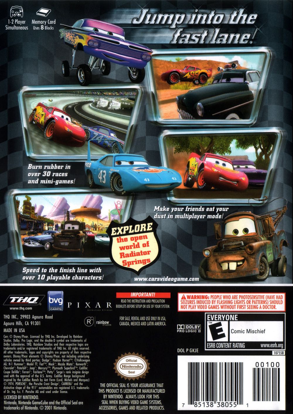 Cars - Nintendo GameCube (Nintendo - 2) video game collectible [Barcode 785138380551] - Main Image 2