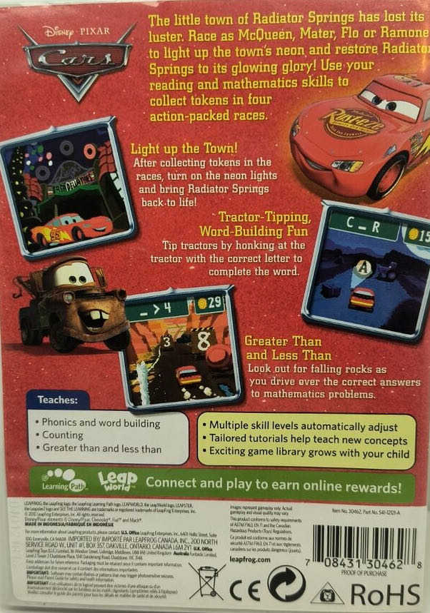 Cars - Leapster (Leapfrog - 1) video game collectible - Main Image 2