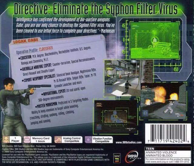 Syphon Filter - Sony PlayStation (USB Crackhead  - 1) video game collectible [Barcode 711719790525] - Main Image 2