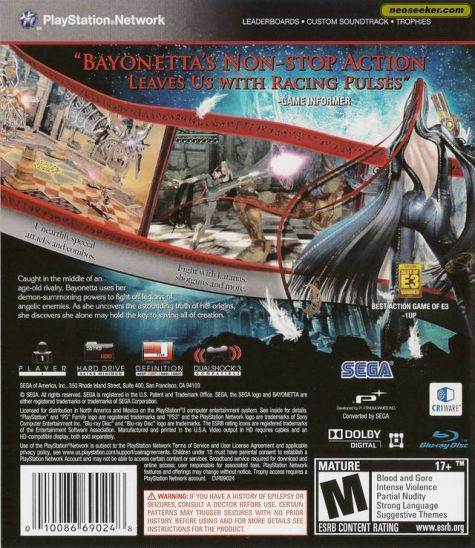 Bayonetta - Microsoft Xbox 360 (Sega - 1) video game collectible [Barcode 01006902] - Main Image 2