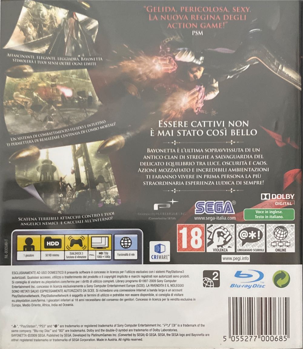 Bayonetta - Sony PlayStation 3 (PS3) (Sega - 1) video game collectible [Barcode 5055277000685] - Main Image 2