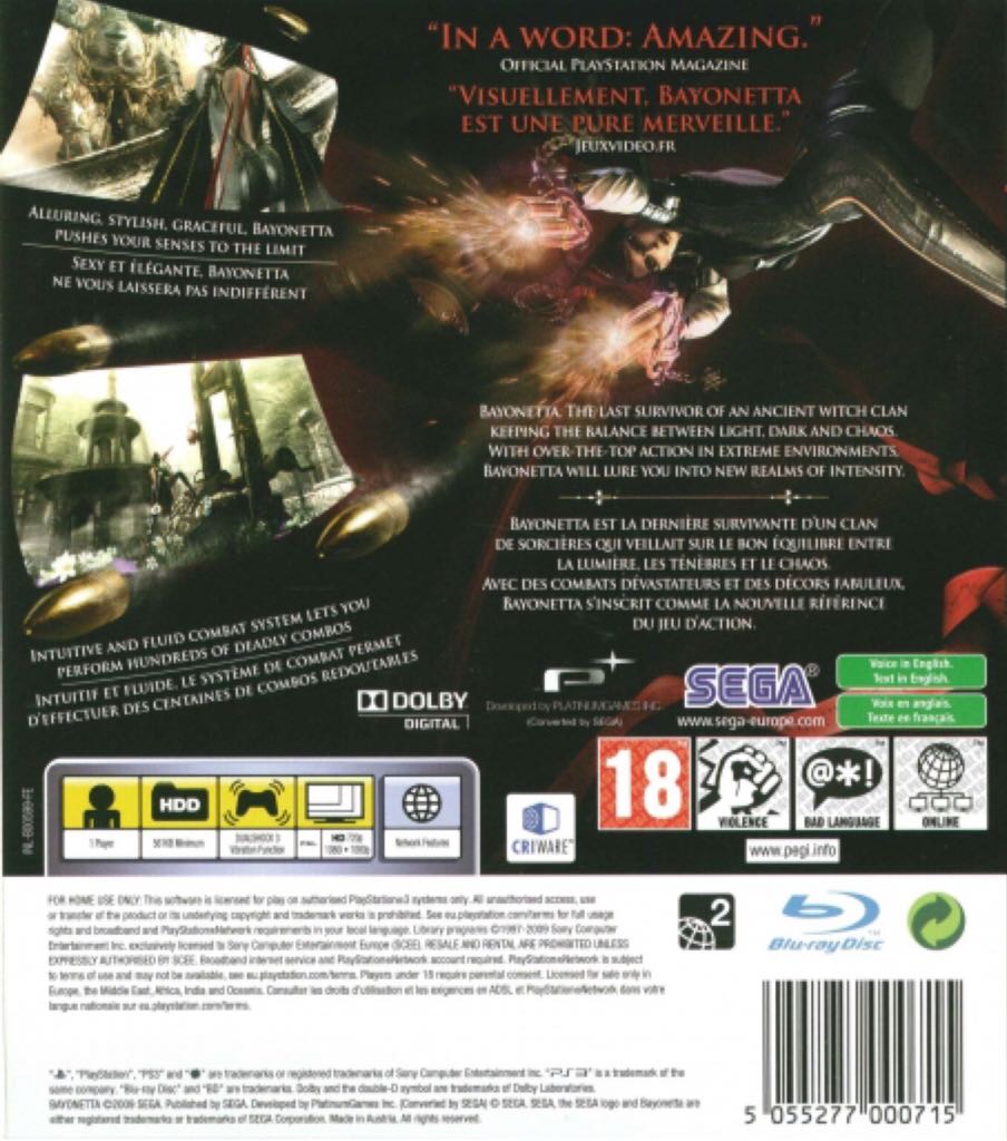 Bayonetta - Sony PlayStation 3 (PS3) (Sega - 1) video game collectible [Barcode 5055277000715] - Main Image 2