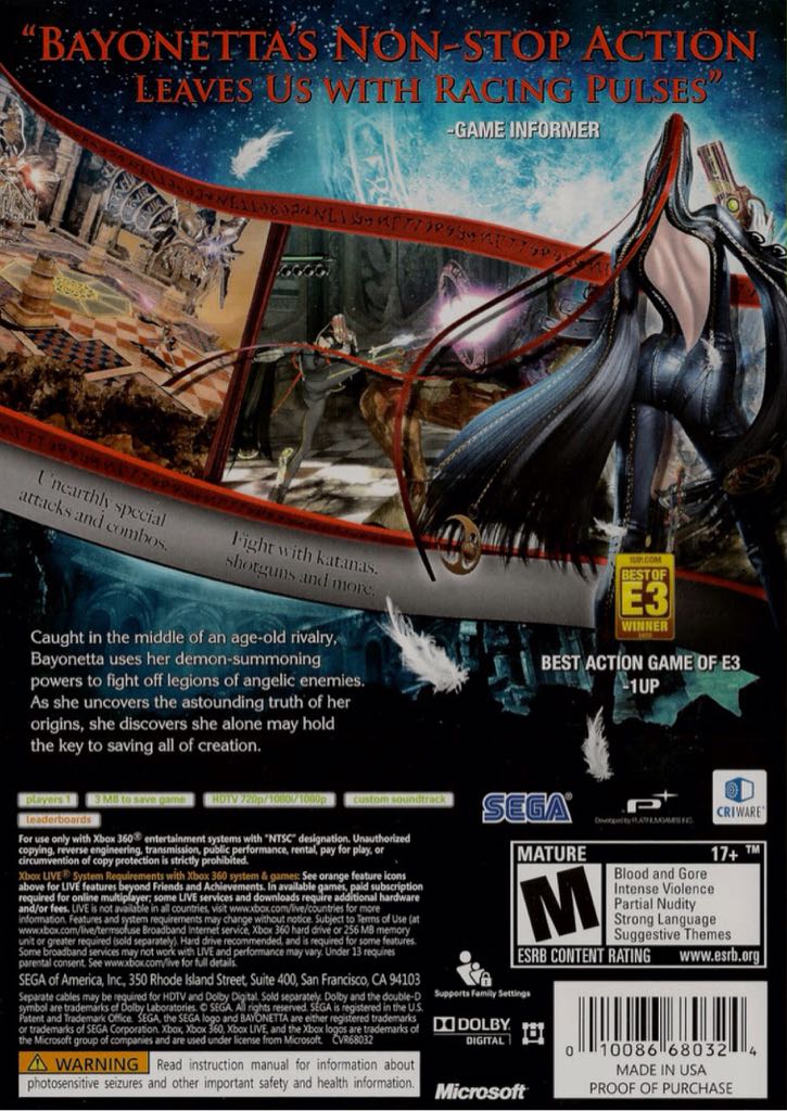 Bayoneta - Sony PlayStation 3 (PS3) (Sega - 1) video game collectible [Barcode 5955237000659] - Main Image 2
