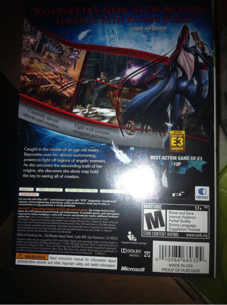 Bayonetta - Microsoft Xbox 360 video game collectible - Main Image 2