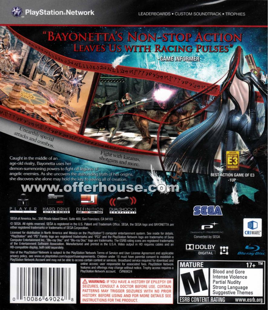 Bayonetta - Sony PlayStation 3 (PS3) (Sega) video game collectible - Main Image 2