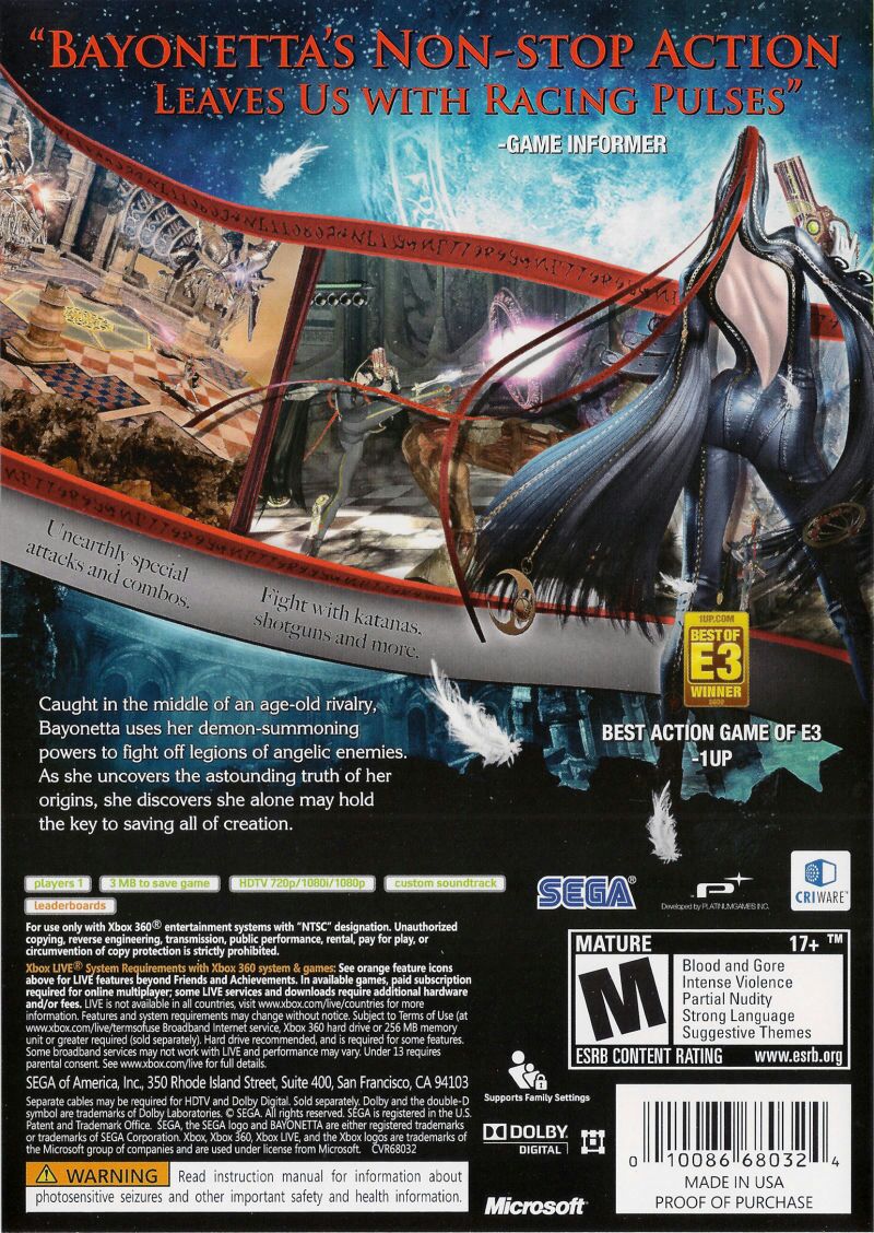 Bayonetta - Microsoft Xbox 360 (Sega) video game collectible - Main Image 2