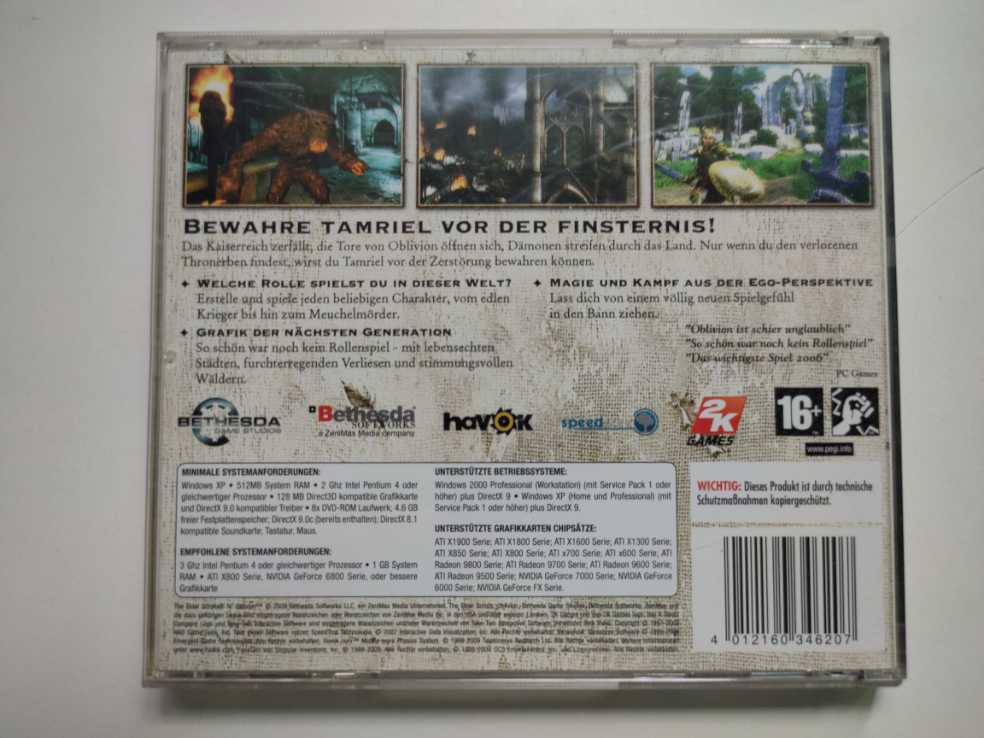 The Elder Scrolls IV: Oblivion - PC (Bethesda Softworks - 1) video game collectible [Barcode 4012160346207] - Main Image 2