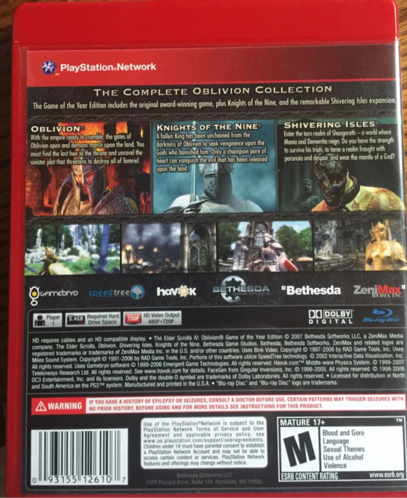 The Elder Scrolls IV: Oblivion Greatest Hits - Sony PlayStation 3 (PS3) (Bethedesa) video game collectible - Main Image 2