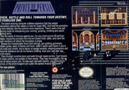 Prince of Persia - Nintendo Super Nintendo Entertainment System (SNES) (Konami - 1) video game collectible [Barcode 083717150107] - Main Image 2