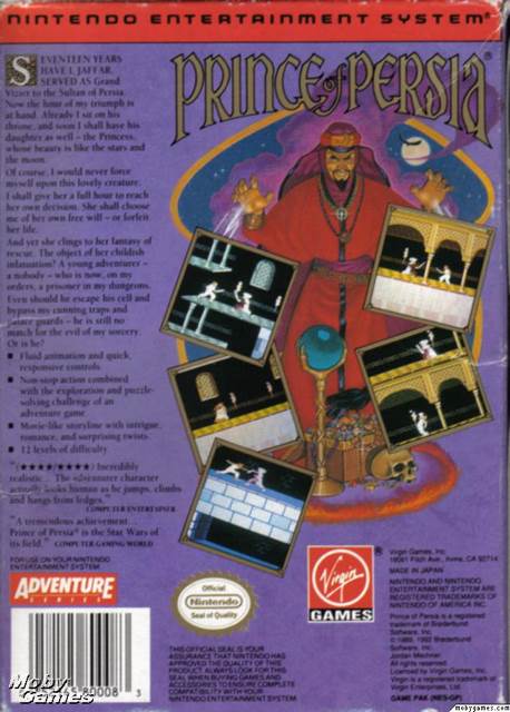 Prince of Persia - Nintendo Entertainment System (NES) (Virgin) video game collectible - Main Image 2