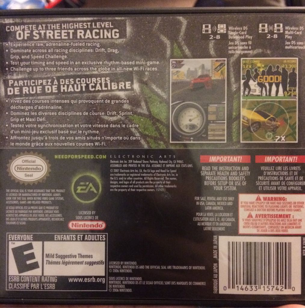 Need For Speed: Pro Street - Nintendo DS (Electronic Arts/EA Games - 1) video game collectible [Barcode 014633157420] - Main Image 2