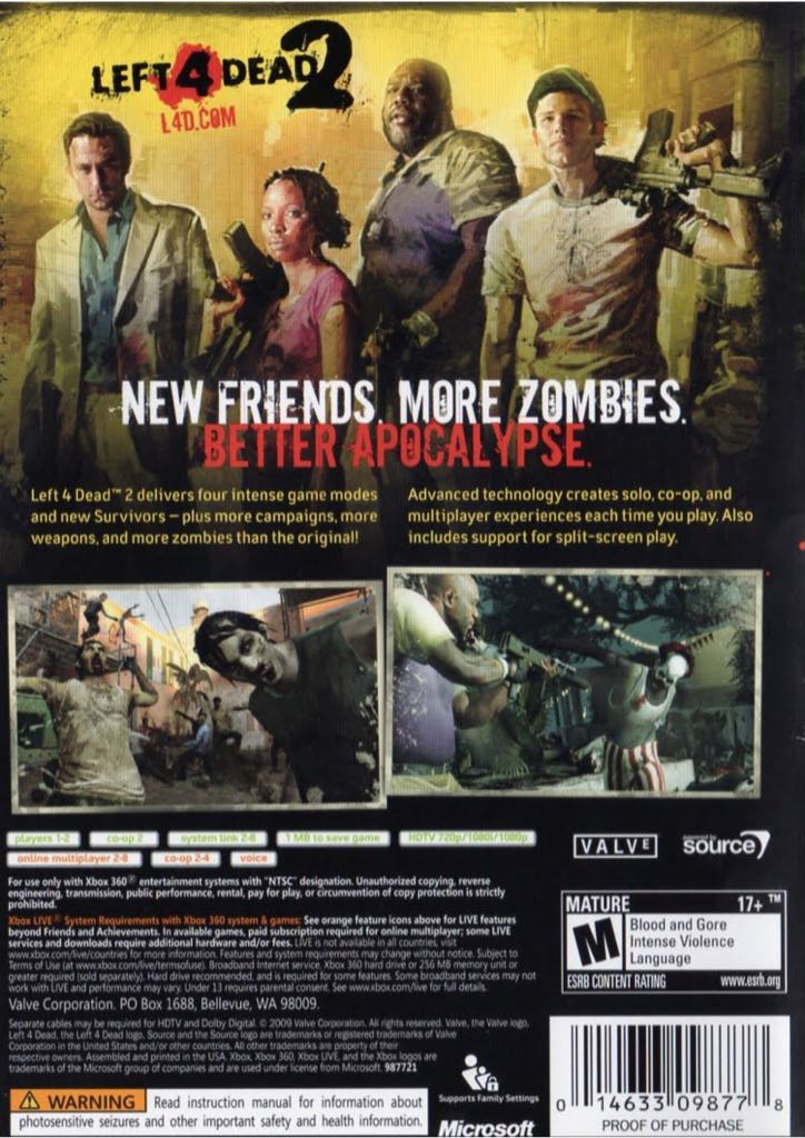 Left 4 Dead 2 - Microsoft Xbox 360 (Valve - 2) video game collectible [Barcode 5035228111608] - Main Image 2