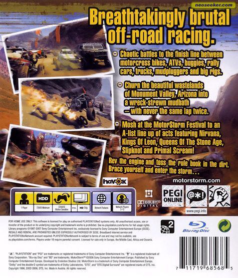 MotorStorm - Sony PlayStation 3 (PS3) (SCEE - 1) video game collectible [Barcode 711719615194] - Main Image 2