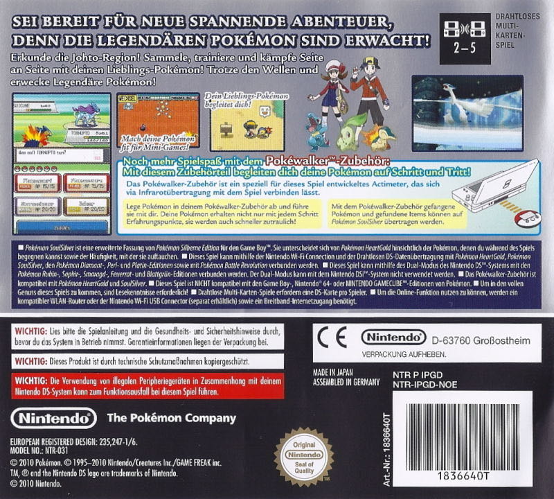 Pokémon: SoulSilver Version - Nintendo DS (Nintendo / The Pokemon Company - 1) video game collectible [Barcode 000000183079] - Main Image 2