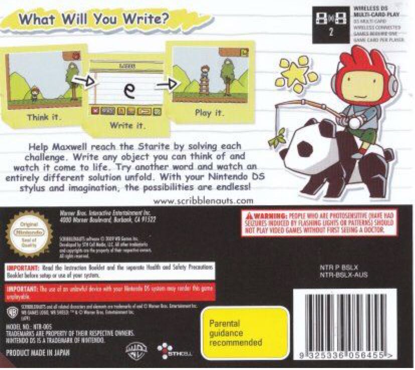 Scribblenauts - Nintendo DS (5th Cell - 1) video game collectible [Barcode 5051892009829] - Main Image 2
