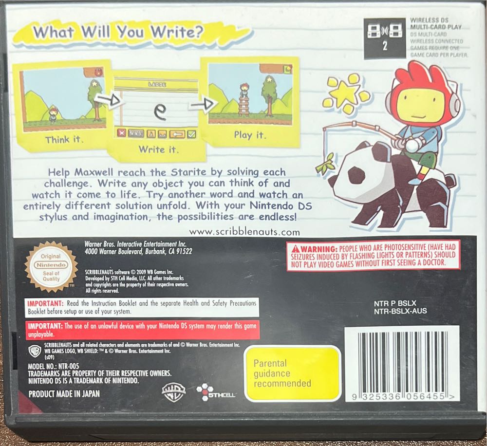 Scribblenauts - Nintendo DS (Warner Bros. - 1) video game collectible [Barcode 9325336056455] - Main Image 2